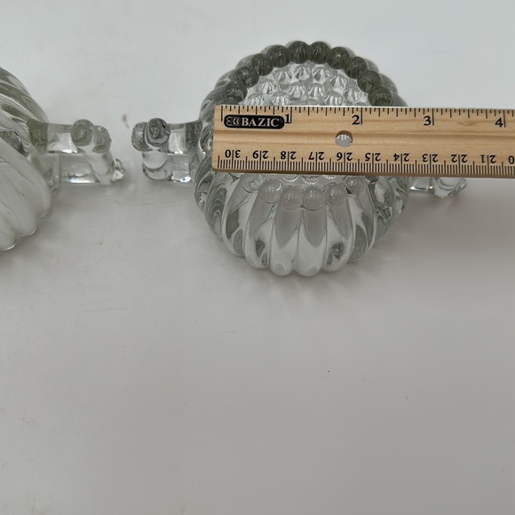 Jeannette Glass Clear Sugar Creamer Set Vintage Ribbed Hobnail Bottom - Picture 11 of 16